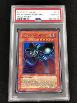 Yugioh 2010 Toon Summoned Skull SRL-073 PSA 8 Ultra Rare - Image 1