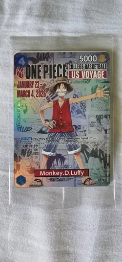 🔥🏀One Piece Monkey.D.Luffy US College Basketball Promo Card *SEALED*🔥🏀 - Image 1