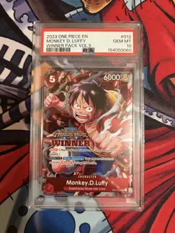 2023 One Piece En Monkey.D.Luffy Winner Pack Vol.5 #012 PSA 10 GEM MINT - Image 2