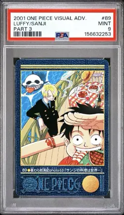 Psa 9 2001 CARDDASS ONE PIECE VISUAL ADVENTURE PART 3 89 LUFFY/SANJI - Image 1