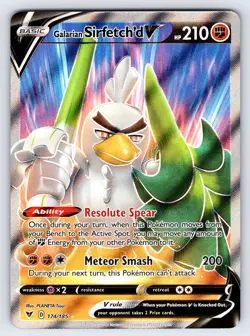 Galarian Sirfectch'd V 174/185 Vivid Voltage Pokemon Card Full Art Ultra Rare Nm - Image 1