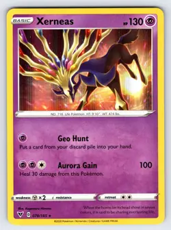 Xerneas 078/185 2020 Vivid Voltage Pokemon Card TCG Nintendo Holo Rare - Nm - Image 1