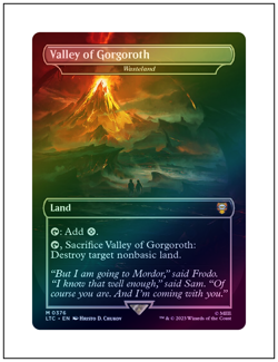 Valley of Gorgoroth - Wasteland, Borderless Art Foil, Magic the Gathering MTG NM - Image 1