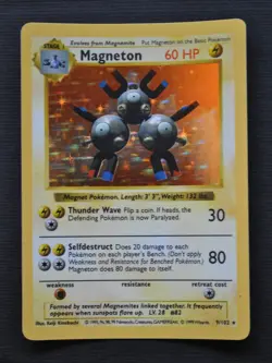 Magneton #9 / 102 SHADOWLESS Base Set Holo - LP - Pokemon 1999 TCG WOTC Vintage - Image 1