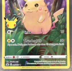 Pokemon TCG Pikachu 005/025 Holo Rare Holo Celebrations 60 HP English 2021 - Image 3