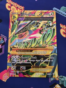 Pokemon TCG JUMBO/Oversized Mega M Rayquaza EX Full Art 98/98 XY Ancient Origins - Image 1