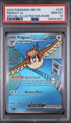 Pidgeot ex 225 225/197 Obsidian Flames Illustration Rare PSA 10 pokemon - Image 3