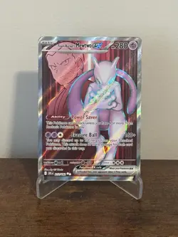 2025 Pokemon Destined Rivals Ultra Rare Team Rocket’s Mewtwo EX 213/182 - Image 1