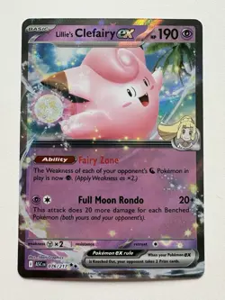 Pokemon Ascended Heroes: Lillie's Clefairy ex 076/217 Double Rare NM - Image 1