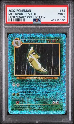 2002 POKEMON LEGENDARY COLLECTION #54 METAPOD-REVERSE FOIL PSA 9 - Image 1