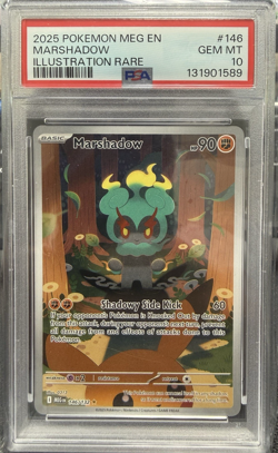 2025 POKEMON MEG EN-MEGA EVOLUTION ILLUSTRATION RARE #146 MARSHADOW PSA 10 - Image 1
