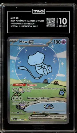 Pokemon Mew ex Paldean Fates Special Illustration Rare #232 TAG 10 Gem Mint - Image 1