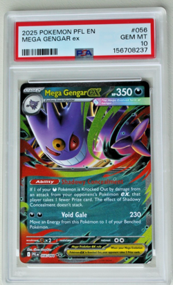 PSA 10 MEGA GENGAR ex 2025 Pokemon Phantasmal Flames #056 - Image 1