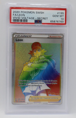 2020 Pokemon Vivid Voltage #195 - PSA Gem Mint 10 - Full Art - Secret - LEON - Image 1