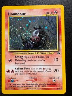 Houndour Pokemon Neo Discovery Holo 5/75 Swirl HP - Image 1