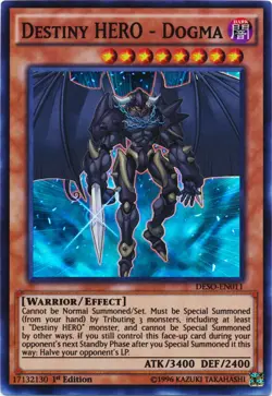 Destiny HERO - Dogma - DESO-EN011 - Super Rare - 1st Edition Near Mint Yugioh Ca - Image 1