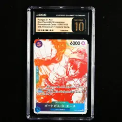 CGC 10 PRISTINE 2025 One Piece 3rd Anni JPN Portgas D. Ace OP07-053 R - Image 2