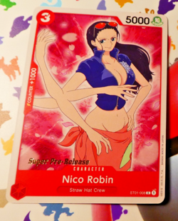 One Piece English Card Game Carte Super Pre-Release Nico Robin ST01-008 SR EN ** - Image 1