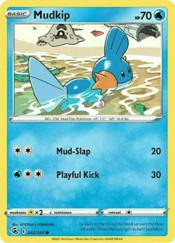 Pokemon Mudkip 062/264 | 1 CARD + FREE PROTECTOR Y1 - Image 1
