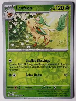 REVERSE HOLO Leafeon 005/131 NM / M - Prismatic Evolutions Pokemon Card - Image 1