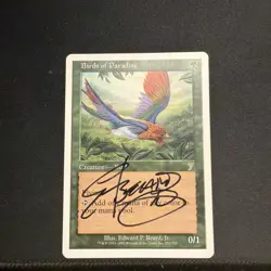 MTG BIRDS OF PARADISE Signed Edward Beard Jr Autograph 7th Magic The Gathering - Image 1