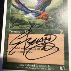 MTG BIRDS OF PARADISE Signed Edward Beard Jr Autograph 7th Magic The Gathering - Image 4