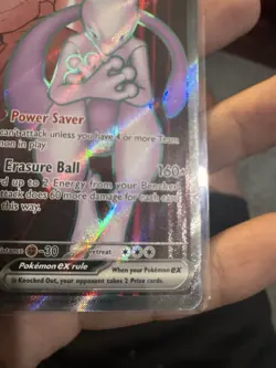 Pokemon TCG Destined Rivals Team Rockets Mewtwo EX Ultra Rare Card 213/182 - Image 3