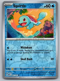 Squirtle 007/165 Common 151 Pokemon Reverse Holo Near Mint - Image 1