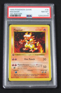 1999 Pokemon Game MAGMAR 1ST EDITION 36/102 PSA 8 NM-MT - Image 1