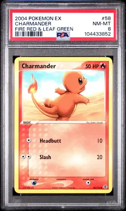 2004 POKEMON EX FIRE RED & LEAF GREEN #58 CHARMANDER PSA 8 - Image 1