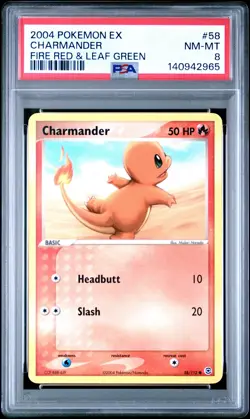 2004 POKEMON EX FIRE RED & LEAF GREEN #58 CHARMANDER PSA 8 - Image 1