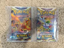 2x Pokemon Sword & Shield Brilliant Stars SEALED Booster Pack Lets Go📈 - Image 1