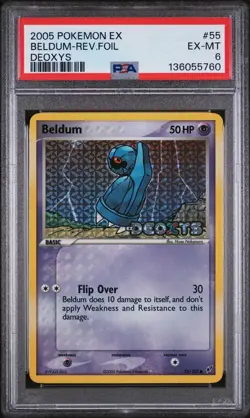 2005 POKEMON EX DEOXYS #55 BELDUM-REVERSE FOIL PSA 6 - Image 1