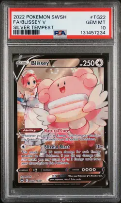 2022 POKEMON SWORD & SHIELD SILVER TEMPEST #TG22 FULL ART/BLISSEY V PSA 10 - Image 1