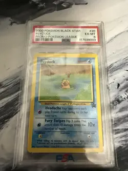 1999 Pokemon TCG English Black Star Promo Pokemon League #20 Psyduck PSA 6 - Image 1