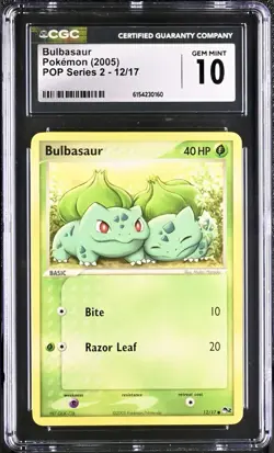 Pokemon Bulbasaur 012/17 POP Series 2 - CGC 10 Gem Mint - Image 1