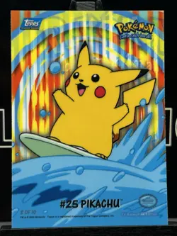 2000 Topps Pokemon TV Animation Series 2 Surfing #25 Pikachu 8 Of 10 Stick-Ons - Image 3