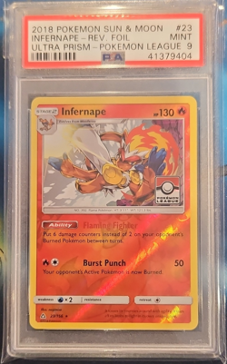Pokemon TCG Infernape Sm-Ultra Prism #23/156 Reverse Holo PSA 9 2018 - Image 1
