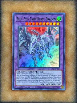 Yugioh Blue-Eyes Twin Burst Dragon LDS2-EN019 Ultra Rare 1st Ed GREEN NM - Image 1