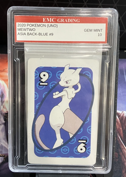 MEWTWO UNO 5 Pokemon Trading Card Game 2020 EMC GRADED 10 ASIA BACK - Image 1