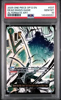 Zoro Dead Man's Game OP12-037 Rare Alternate Art Foil Zoro PSA 10 One Piece - Image 1