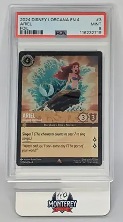 2024 DISNEY LORCANA EN 4-URSULA'S RETURN FOIL #3 ARIEL SINGING MERMAID PSA 9 - Image 1
