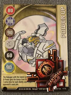 Bakugan Battle Brawlers Power Up 🏅 Gold Gate Card 4/15a Haos Tigrerra - Image 2