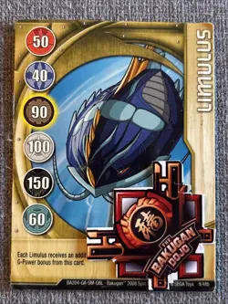 Bakugan Battle Brawlers Limulus 🏅 Gold Gate Card 9/48b | Aquos Bonus - Image 2