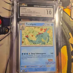 Pokemon Feraligatr 213 Scarlet & Violet Promo Illustration Contest CGC 10 - Image 1