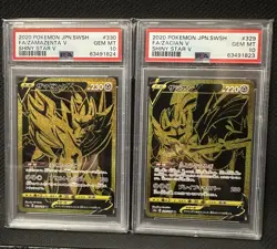 PSA 10 Zacian Zamazenta V UR Full Art 329 330/190 Seq Set Pokemon Card Japanese - Image 1