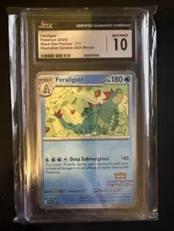 Pokemon TCG Feraligatr SVP 213 Black Star Promo Illustration Contest 2024 CGC 10 - Image 1
