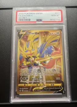 Pokemon Zacian v Sword & Shield 211/202 PSA 10 - Image 1