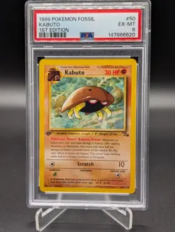 1999 POKEMON FOSSIL 1ST EDITION #50 KABUTO PSA 6 - Image 1