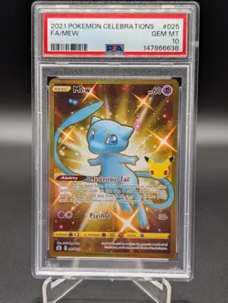 2021 POKEMON CELEBRATIONS #025 FULL ART/MEW PSA 10 - Image 1